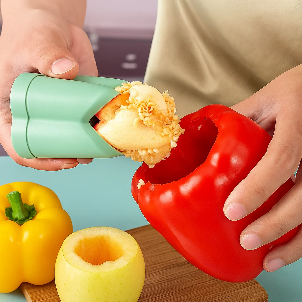 Évideur 2-en-1 pour fruits et poivrons